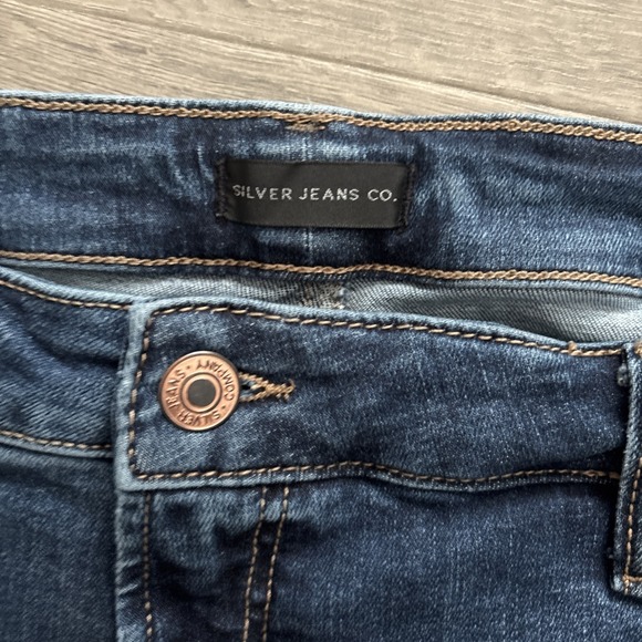 Silver Jeans Women's Dark Blue Boyfriend Jeans 20W Denim distressed - Picture 4 of 12